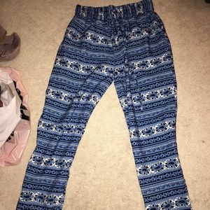 Blue and white genie pants